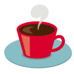 赤いコーヒーカップの画像