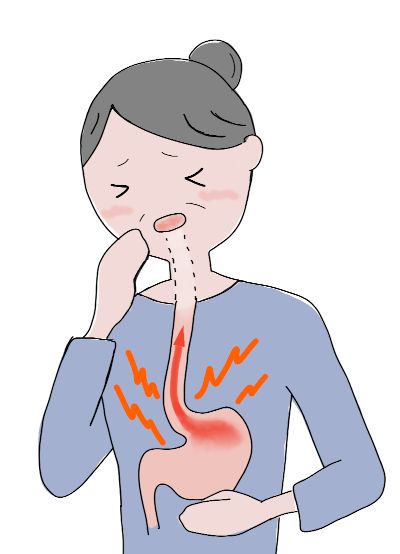逆流性食道炎の人のイラスト画像
